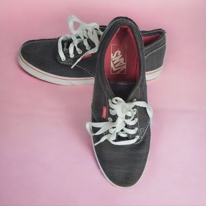 Vans Atwood Low Textile Sneakers, Gray with Pink Accents, Size 8